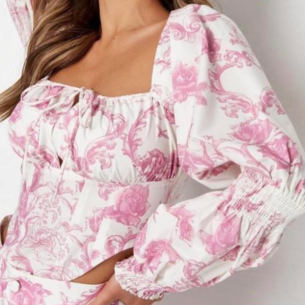 Pink and White corset top